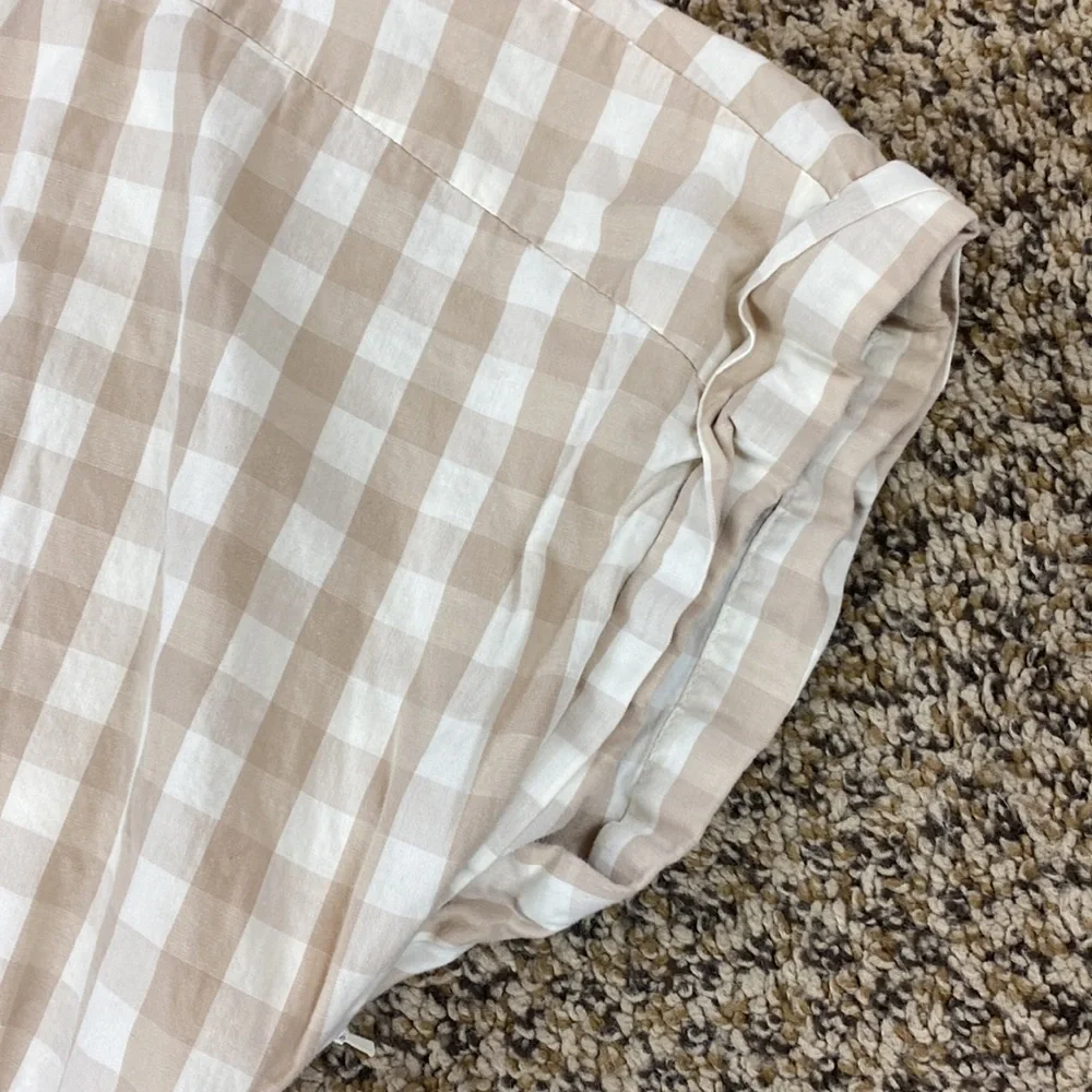 Anthropologie HD in Paris Beige Gingham Ribboned Poplin Dress - Picture 6 of 12